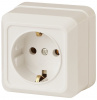 Розетка 2P+E SCHUKO, 16AX-250B, ОУ, Quadro, сл. кость, 2-202-02